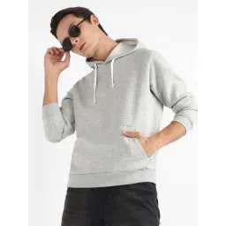 Campus Sutra Grey Cotton Regular Fit Hooded Sweatshirt-picture-19