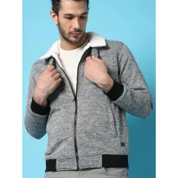 Campus Sutra Grey Cotton Regular Fit Jacket-image-40