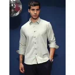 Campus Sutra Grey Polyester Regular Fit Self Design Shirt-picture-45