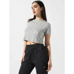 Campus Sutra Grey Printed Crop T-Shirt-picture-31