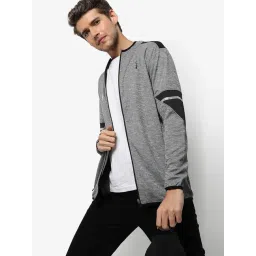 Campus Sutra Grey Regular Fit Colour Block Jacket-picture-27