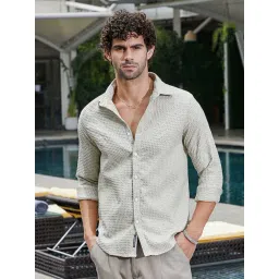 Campus Sutra Grey Regular Fit Self Pattern Shirt-picture-36