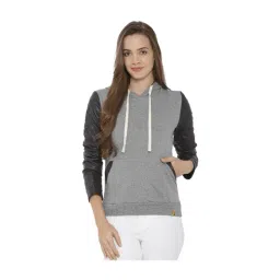 Campus Sutra Grey Relaxed Fit Hoodie-picture-13