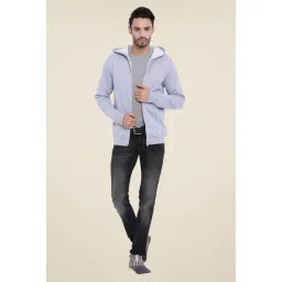 Campus Sutra Grey Textured Hooded Sweatshirt-picture-41