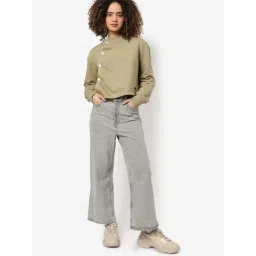 Campus Sutra Khaki Cotton Sweatshirt-picture-10