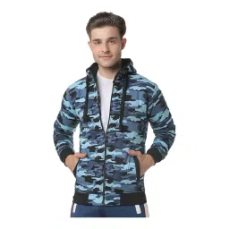 Campus Sutra Light Blue Camo Full Sleeves Hooded Jacket-picture-36