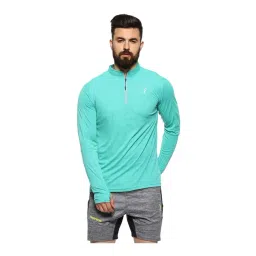 Campus Sutra Light Green Henley Polyester T-Shirt-picture-14
