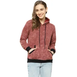 Campus Sutra Maroon & Black Printed Jacket-picture-18