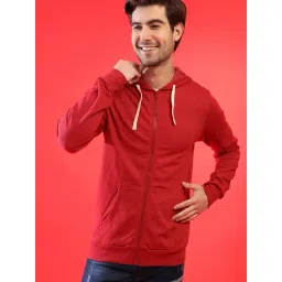 Campus Sutra Maroon Cotton Full Sleeves Hoodie-picture-36