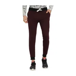 Campus Sutra Maroon Cotton Joggers-picture-35
