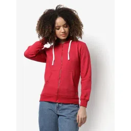 Campus Sutra Maroon Cotton Regular Fit Hoodie-picture-25