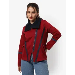 Campus Sutra Maroon Regular Fit Jacket-picture-23