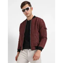 Campus Sutra Maroon Regular Fit Puffer Jacket-picture-36