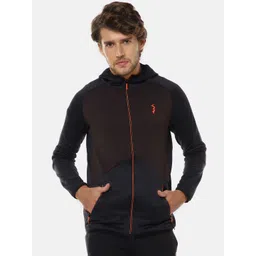 Campus Sutra Men Black & Brown Colourblocked Sporty Jacket-image-33