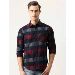 Campus Sutra Men Black & Grey Regular Fit Checked Casual Shirt-picture-27