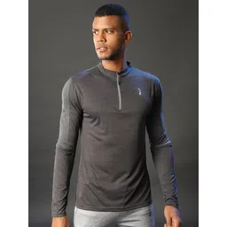 Campus Sutra Men Black Mandarin Collar T-shirt-image-45