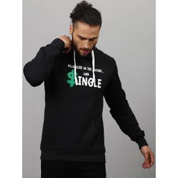 Campus Sutra Men Black Printed Hooded Sweatshirt-image-43