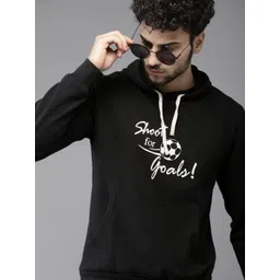 Campus Sutra Men Black Printed Hooded Sweatshirt-image-31