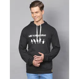 Campus Sutra Men Black Printed Hooded Sweatshirt-image-36