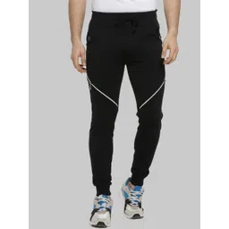 Campus Sutra Men Black Regular Fit Cotton Joggers image 1