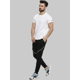 Campus Sutra Men Black Regular Fit Cotton Joggers image 5