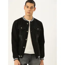 Campus Sutra Men Black Solid Bio-Wash Denim Jacket-picture-40