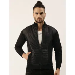 Campus Sutra Men Black Solid Bomber Jacket-picture-30