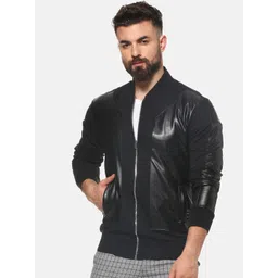 Campus Sutra Men Black Solid Bomber Jacket-picture-31
