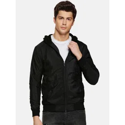 Campus Sutra Men Black Solid Bomber Jacket-picture-21