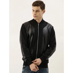 Campus Sutra Men Black Solid Bomber Jacket-picture-23