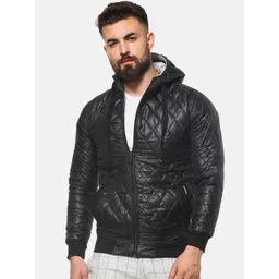 Campus Sutra Men Black Solid Lightweight Quilted Jacket-picture-26