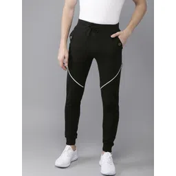 Campus Sutra Men Black Solid Straight-Fit Joggers-picture-29