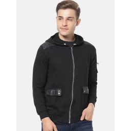 Campus Sutra Men Black Solid Windcheater Bomber-picture-14
