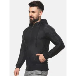Campus Sutra Men Black Solid Windcheater Bomber image 5