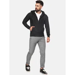 Campus Sutra Men Black Solid Windcheater Bomber image 3