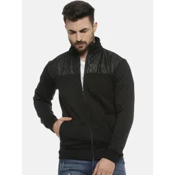 Campus Sutra Men Black Solid Windcheater Bomber Jacket-picture-15