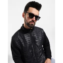 Campus Sutra Men Black Windcheater Outdoor Bomber Jacket-picture-35
