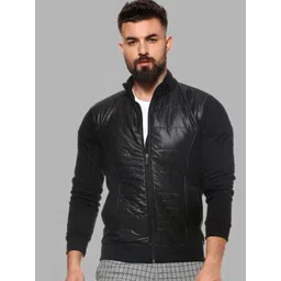 Campus Sutra Men Black Windcheater Outdoor Open Front Jacket-picture-27