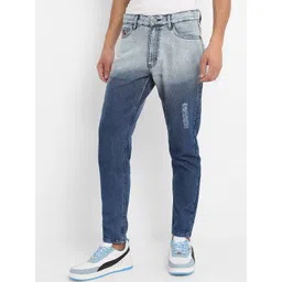 Campus Sutra Men Blue Classic Mildly Distressed Ombre Slim Fit Jeans-picture-35