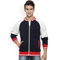 Campus Sutra Men Blue Colourblocked Bomber-picture-12