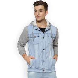 Campus Sutra Men Blue Faded Denim Jacket-picture-23