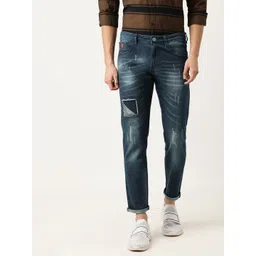 Campus Sutra Men Blue Slim Fit Mid-Rise Mildly Distressed Jeans-picture-20