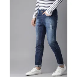 Campus Sutra Men Blue Slim Fit Mid-Rise Mildly Distressed Stretchable Jeans-picture-26