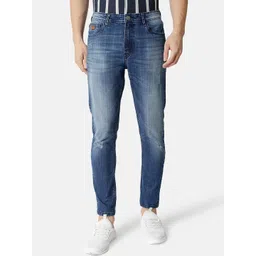 Campus Sutra Men Blue Smart Slim Fit Mildly Distressed Heavy Fade Stretchable Jeans-picture-37