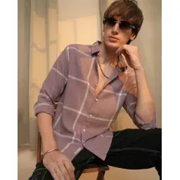 campus sutra Men Checked Regular Fit Shirt with Collar Neck-picture-11