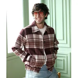 campus sutra Men Checkered Bomber Jacket-picture-13