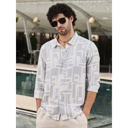 Campus Sutra Men Classic Regular Fit Spread Collar Abstract Printed Casual Shirt-picture-42