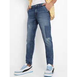 Campus Sutra Men Classic Slim Fit Mildly Distressed Light Fade Stretchable Jeans-picture-35