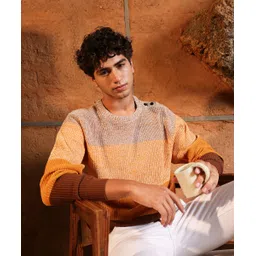 campus sutra Men Colorblock Round Neck Multicolor Sweater-picture-17