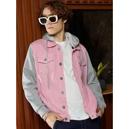 Campus Sutra Men Colourblocked Lightweight Denim Jacket with Embroidered-picture-42